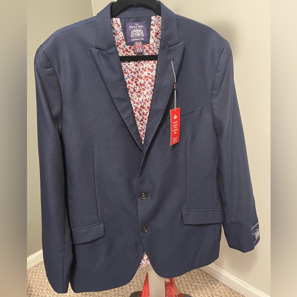 Savile Row Classic Navy Blazer Lancaster Size 44L NWT